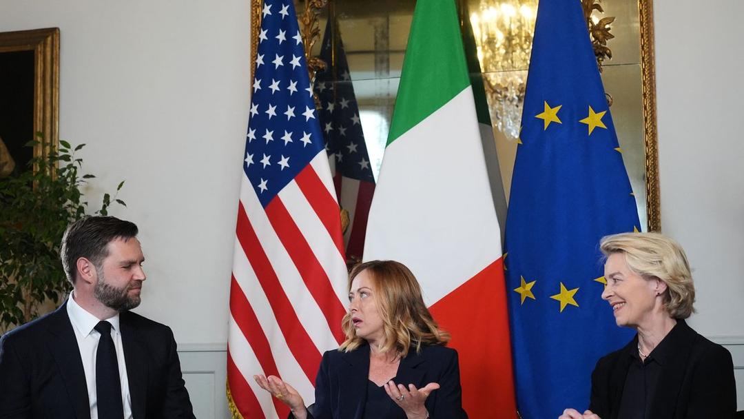 Vance, Meloni, Von der Leyen Hold Trade Talks in Rome
